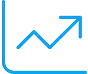 A blue and black icon with an arrow going up.
